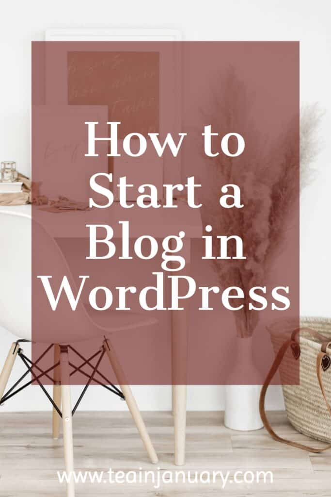 Pinterest Pin: How to start a blog in WordPress