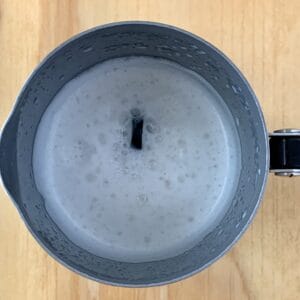 Frothing almond milk in the Aeroccino frother