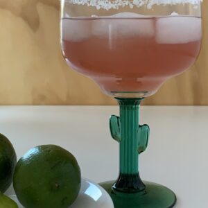Pink margarita in a margarita glass