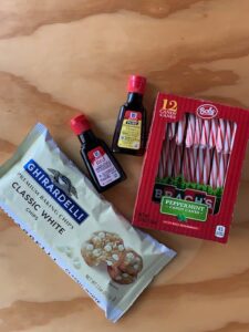 Ingredients for making peppermint bark
