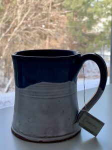 Earl Grey tea steeping in a mug
