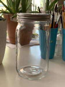 Glass mason jar with smooth sides